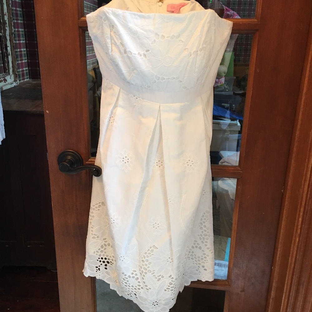 Lilly Pulitzer White Pleated Strapless Sundress - Picture 12 of 16
